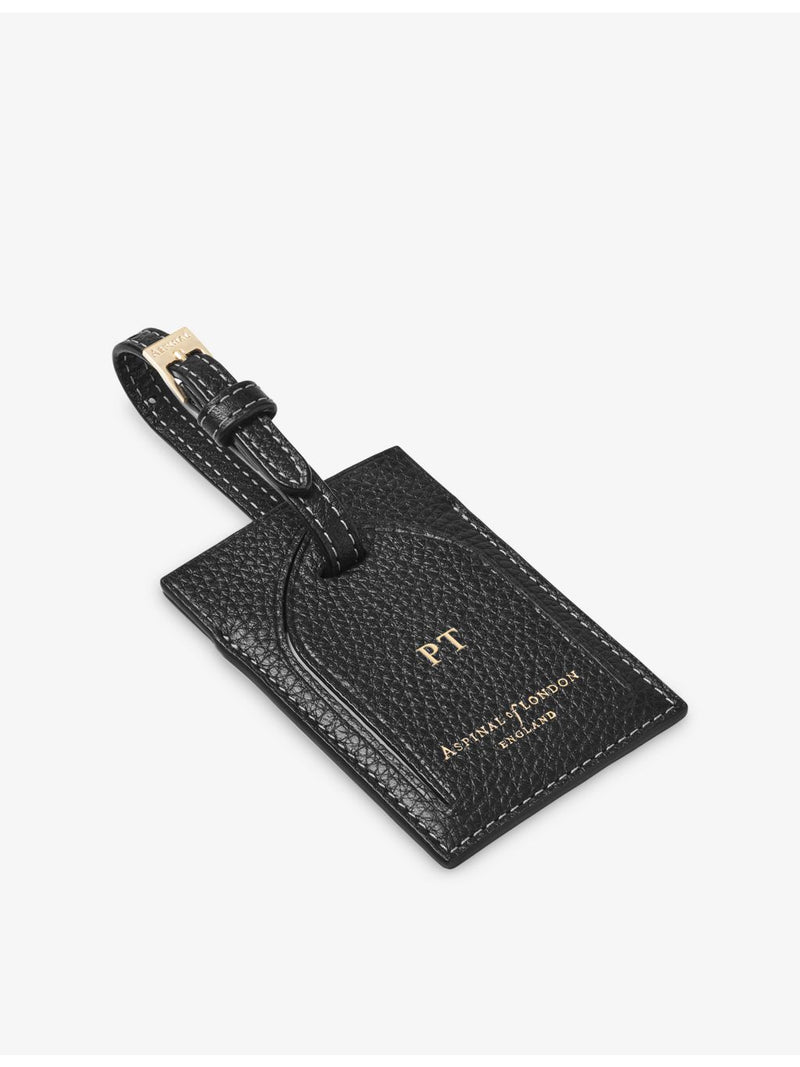 Aspinal of London Hudson leather luggage tag, imported from the UK