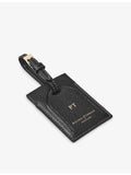 Aspinal of London Hudson leather luggage tag, imported from the UK