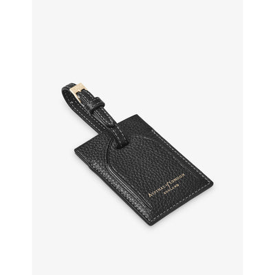 selfridges Aspinal of London Hudson Leather Luggage Tag- Buy online at McGrocer