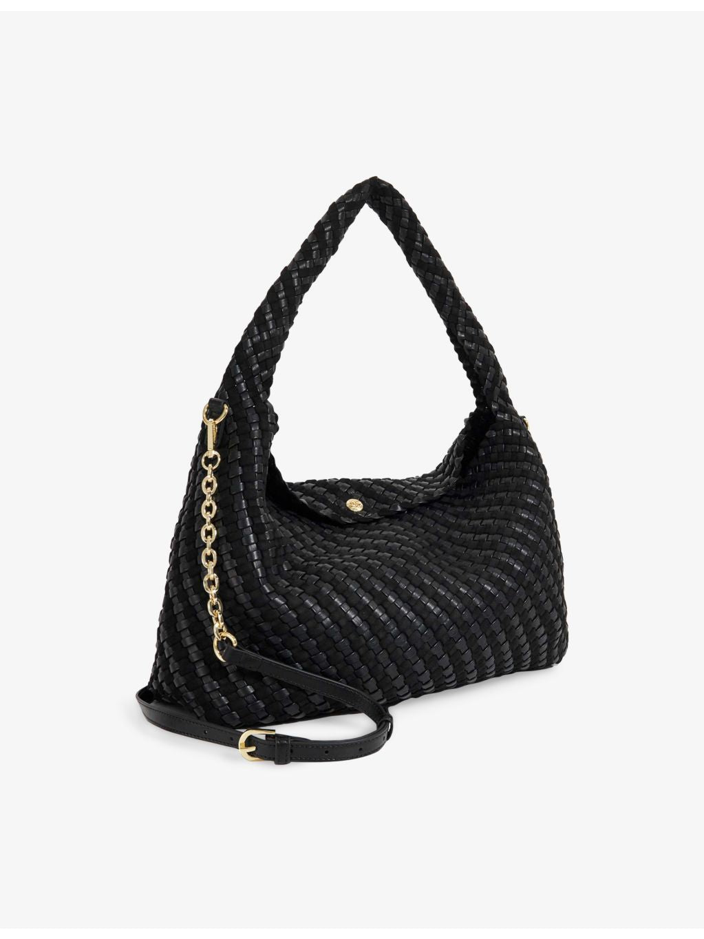 Dune large woven shoulder bag with chain strap (British brand)