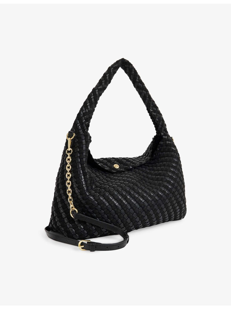 Dune large woven shoulder bag with chain strap (British brand)