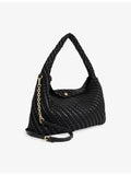 Dune large woven shoulder bag with chain strap (British brand)