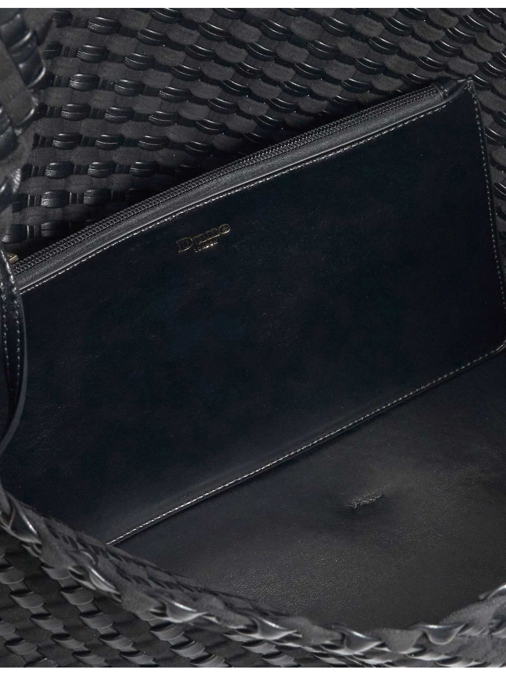 Dune large woven shoulder bag with chain strap (British brand)