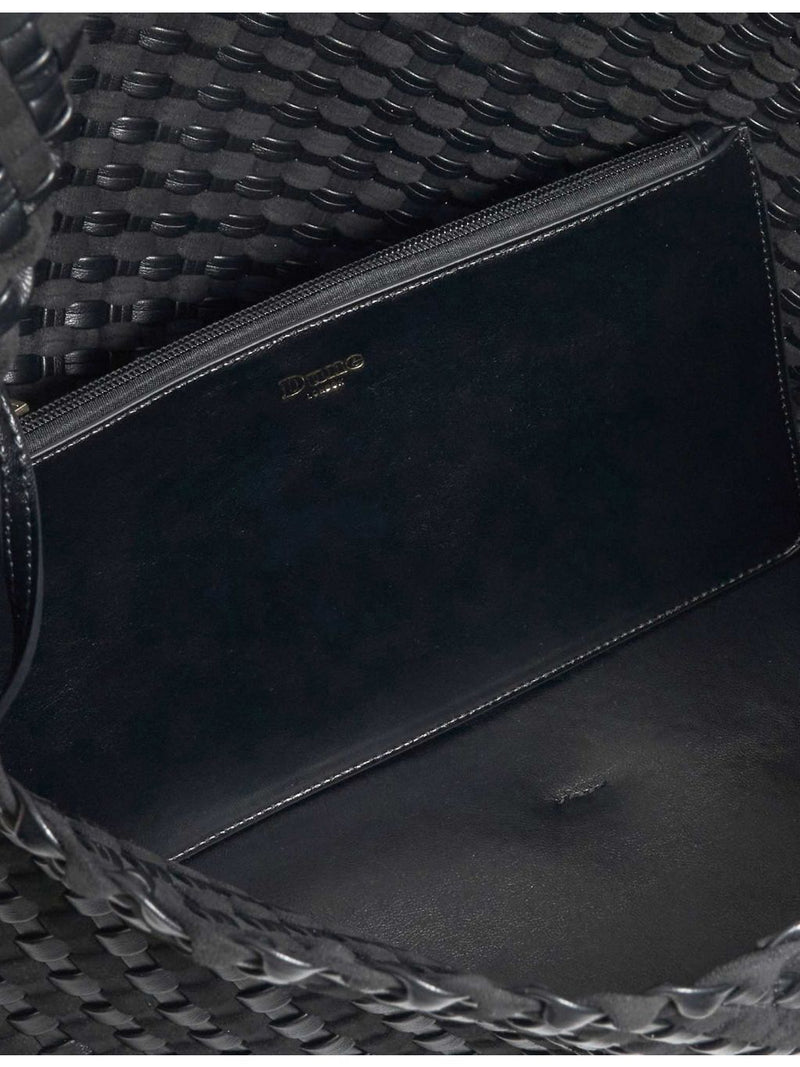 Dune large woven shoulder bag with chain strap (British brand)