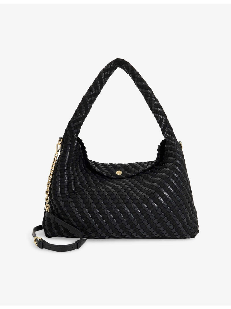 Dune large woven shoulder bag with chain strap (British brand)