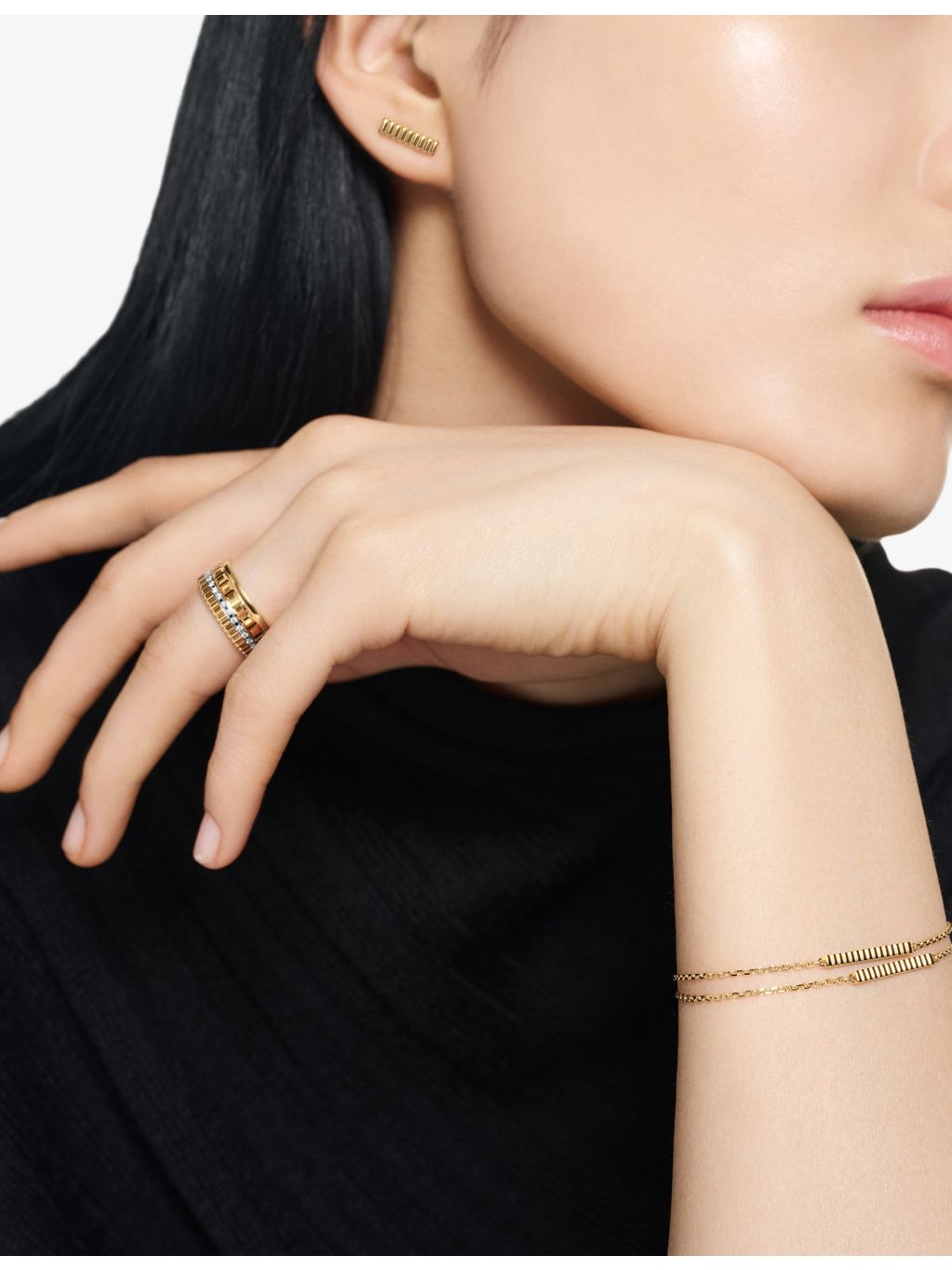 Boucheron 18ct yellow gold Quatre Grosgrain bracelet, UK version