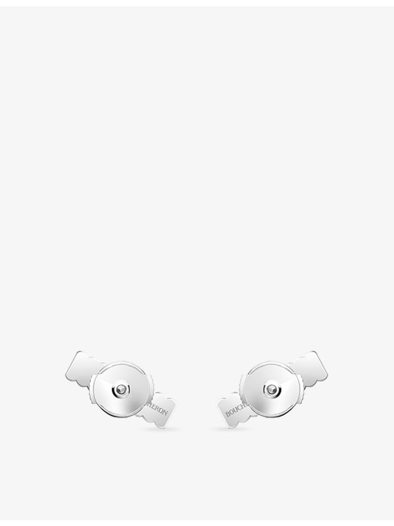 Boucheron Quatre Grosgrain stud earrings in 18ct white gold (British brand)