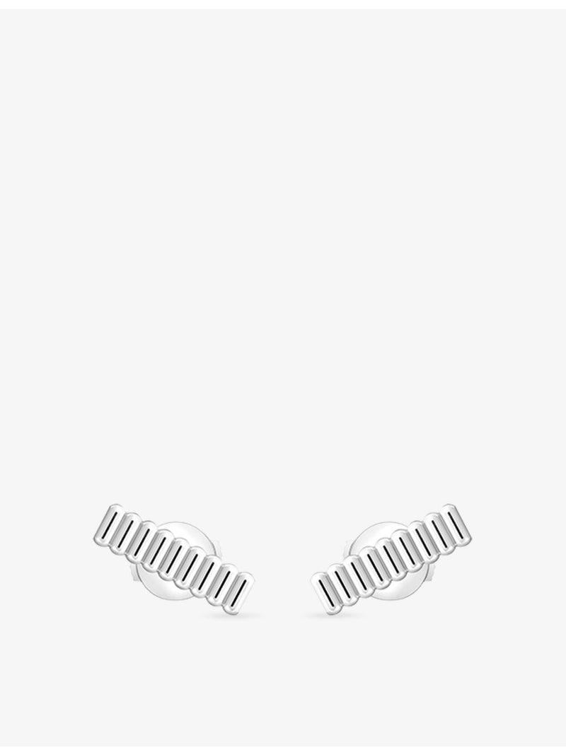 Boucheron Quatre Grosgrain stud earrings in 18ct white gold (British brand)