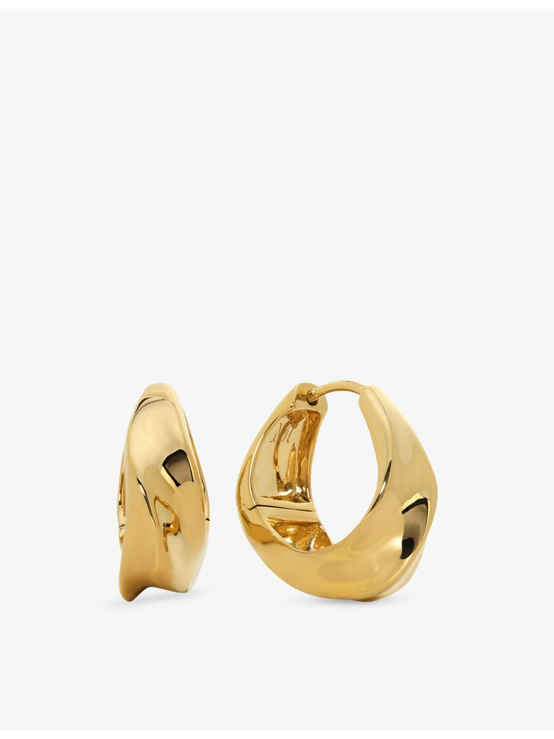 Monica Vinader small gold vermeil hoop earrings, imported from the UK