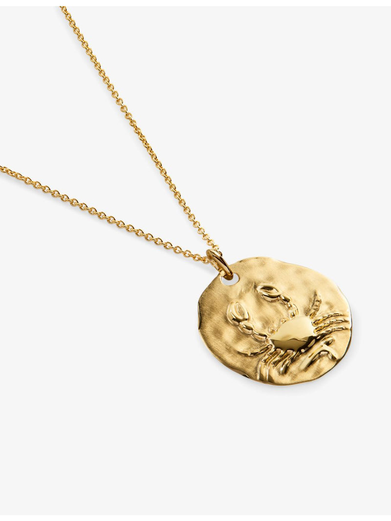 Monica Vinader Cancer zodiac pendant necklace 18ct gold vermeil, UK version