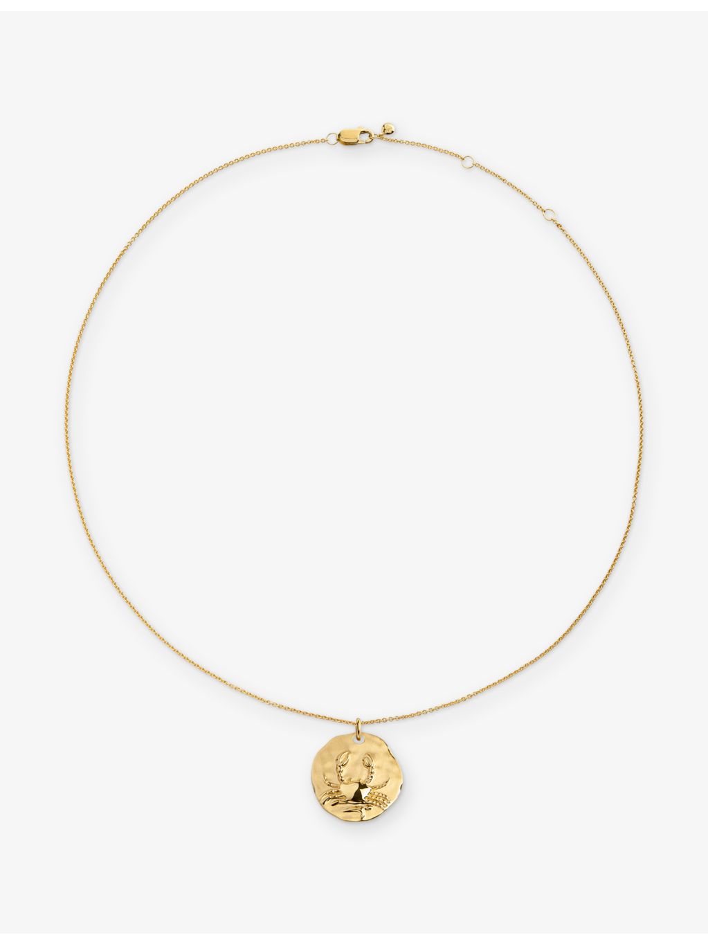 Monica Vinader Cancer zodiac pendant necklace 18ct gold vermeil, UK version