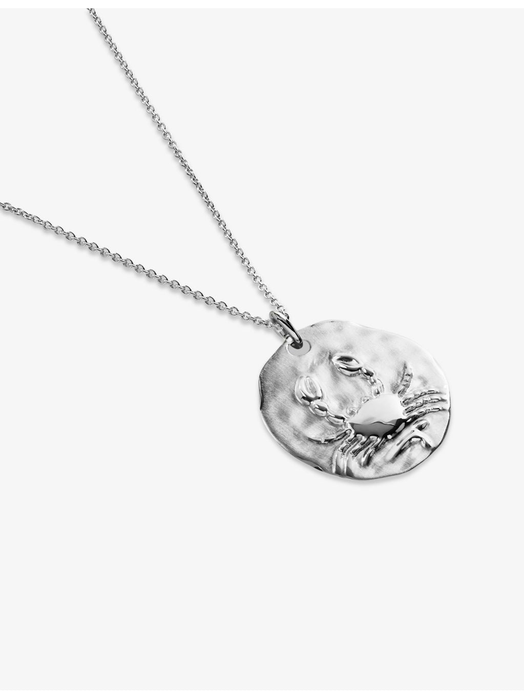 Monica Vinader Cancer Zodiac sterling silver pendant necklace, imported from the UK