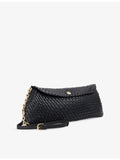 Dune woven faux-leather clutch bag with long strap (British brand)