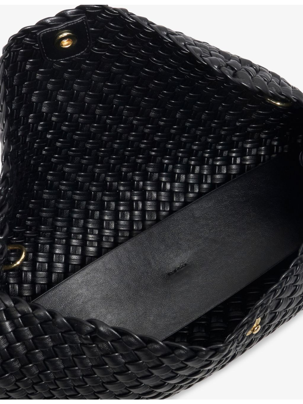 Dune woven faux-leather clutch bag with long strap (British brand)