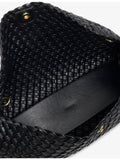 Dune woven faux-leather clutch bag with long strap (British brand)