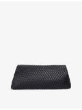 Dune woven faux-leather clutch bag with long strap (British brand)