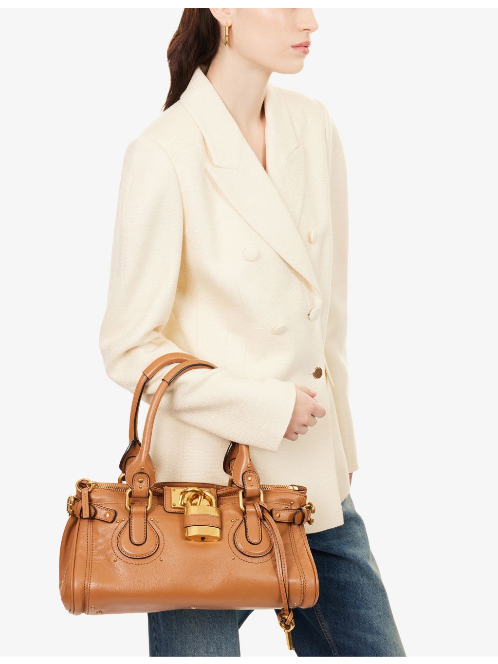 Chloé Paddington leather shoulder bag 35cm with gold hardware, UK version