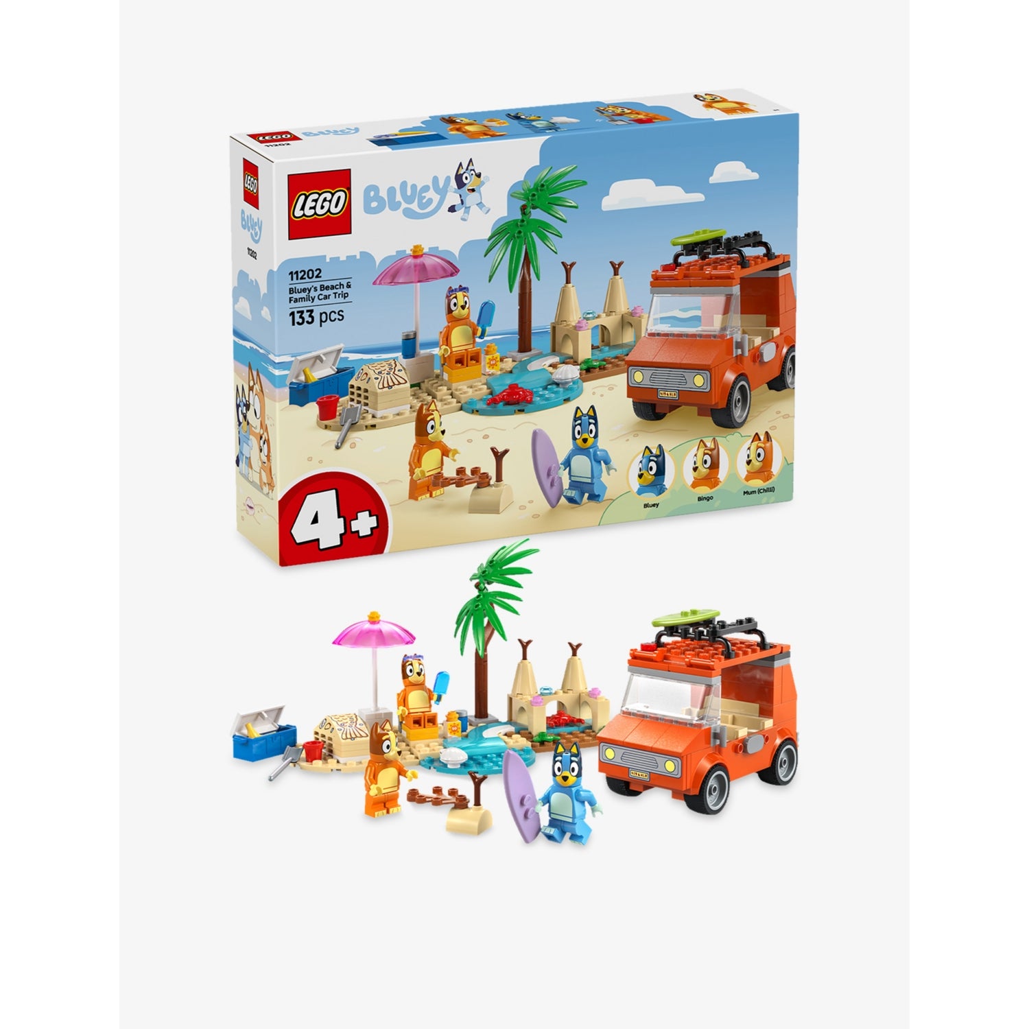 LEGO Bluey 11202 family car trip playset, imported from the UK