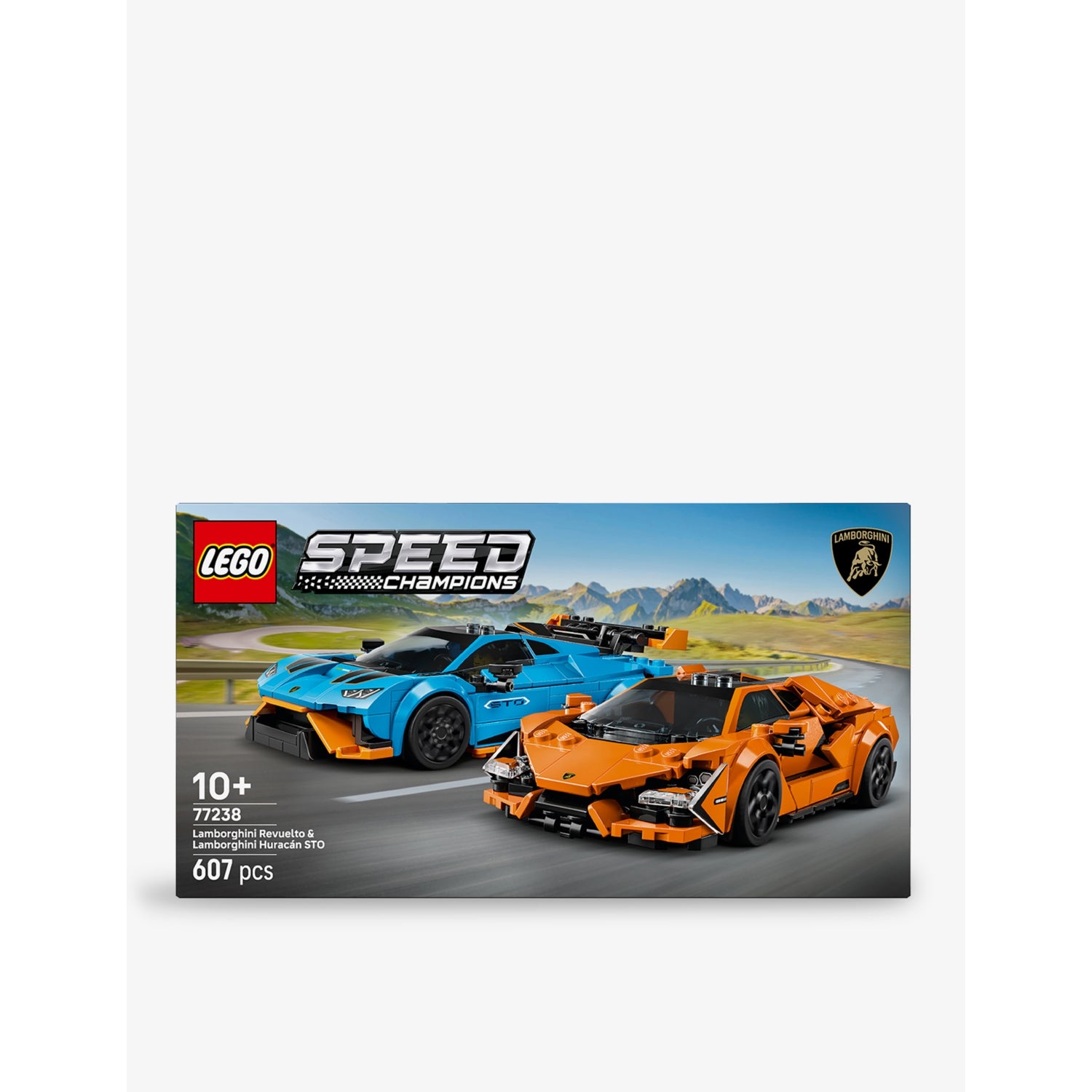 LEGO Lamborghini Revuelto and Huracán STO model kit 607 pieces (British brand)