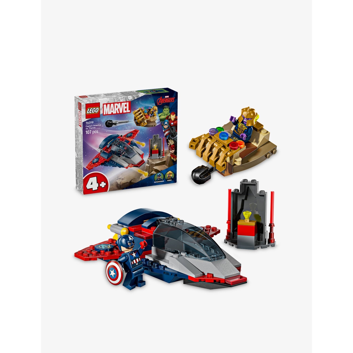 LEGO Captain America vs Thanos playset 107 pieces, imported from the UK
