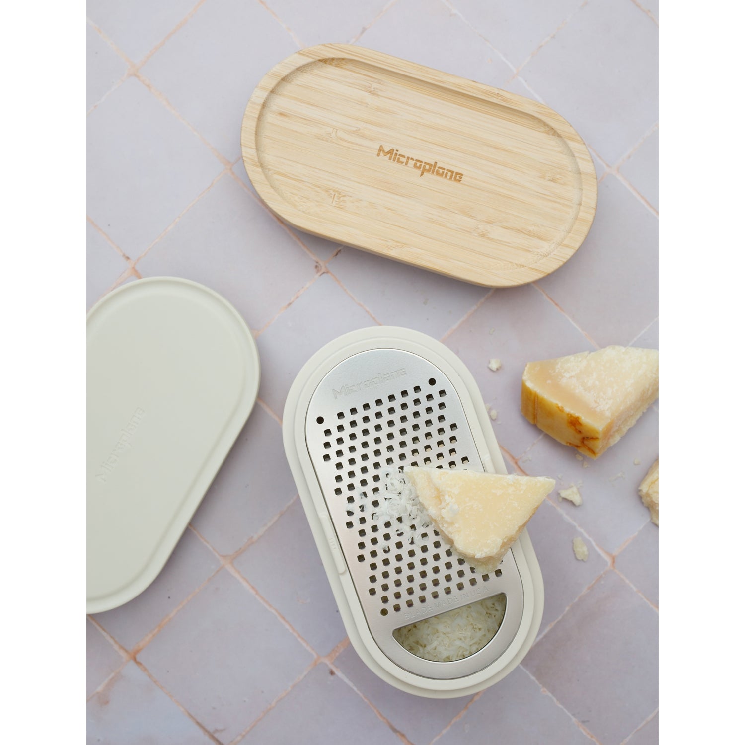 Microplane Grate and Store wooden cheese grater, UK version
