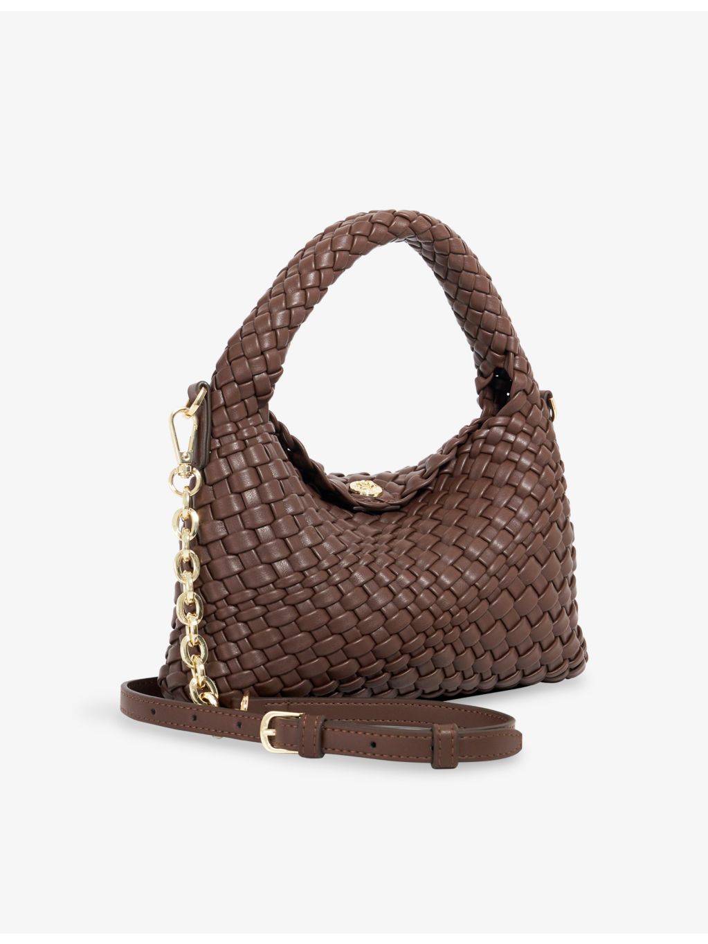 Dune mini woven faux-leather top-handle bag - British product