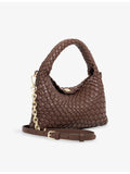 Dune mini woven faux-leather top-handle bag - British product