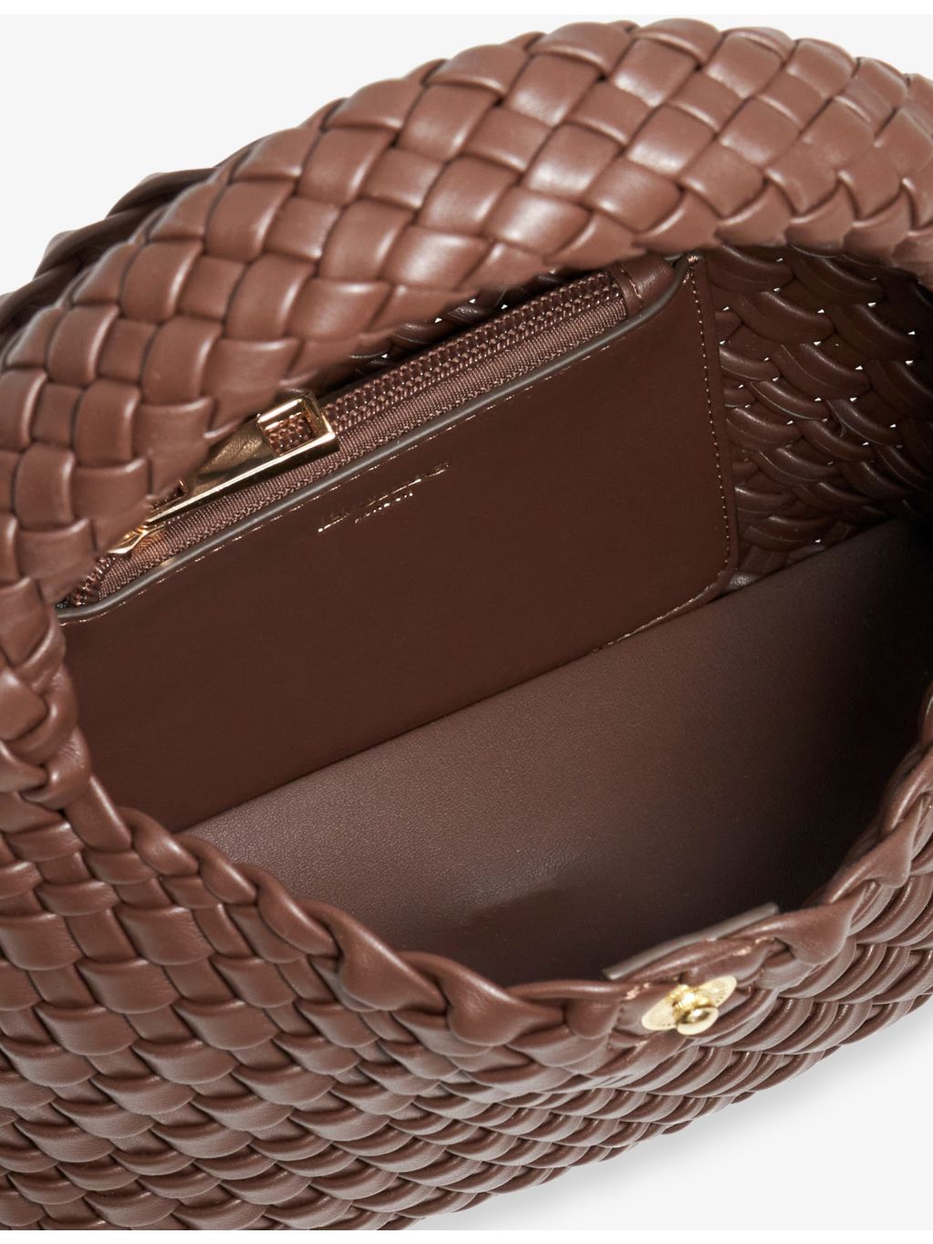 Dune mini woven faux-leather top-handle bag - British product