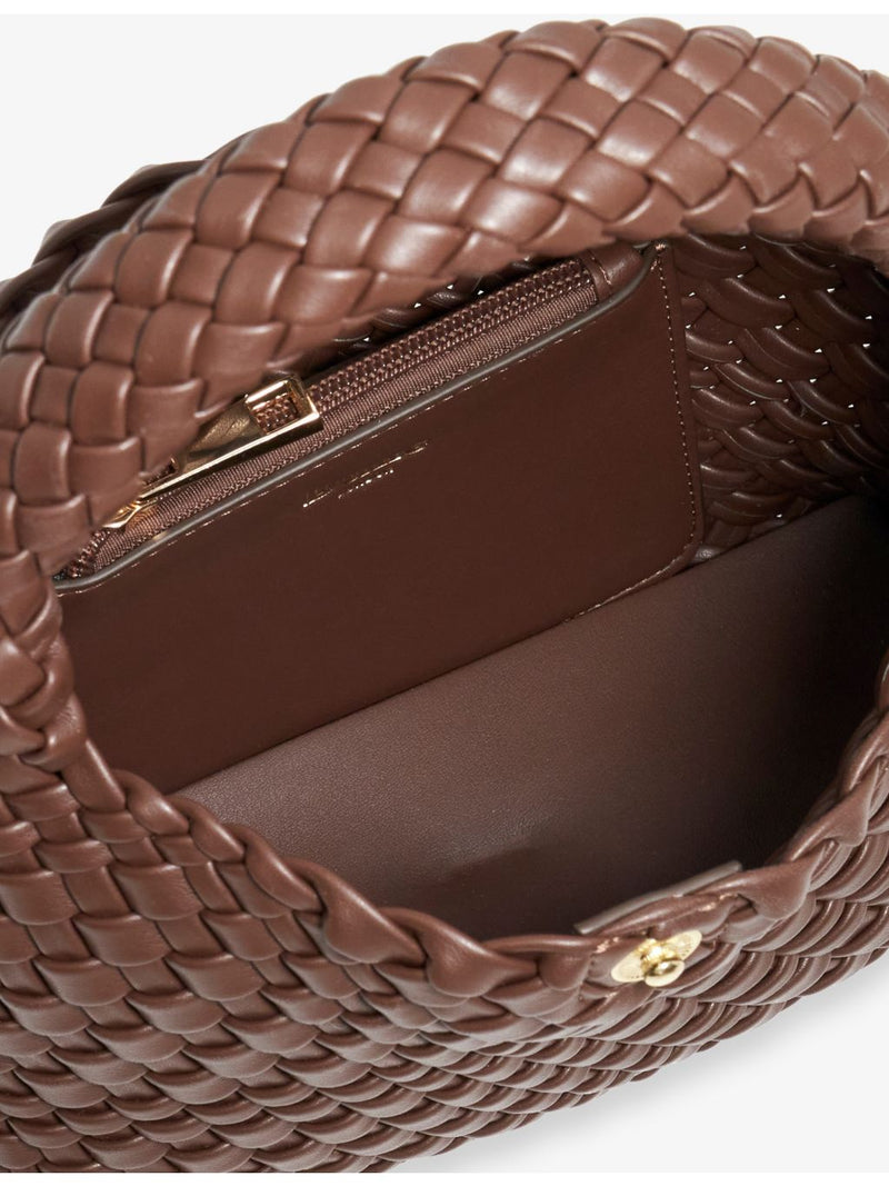 Dune mini woven faux-leather top-handle bag - British product