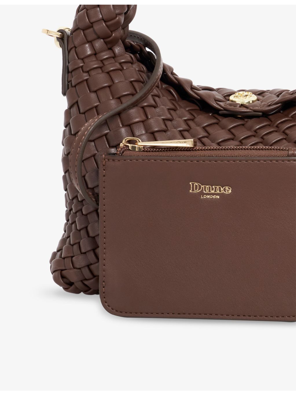 Dune mini woven faux-leather top-handle bag - British product