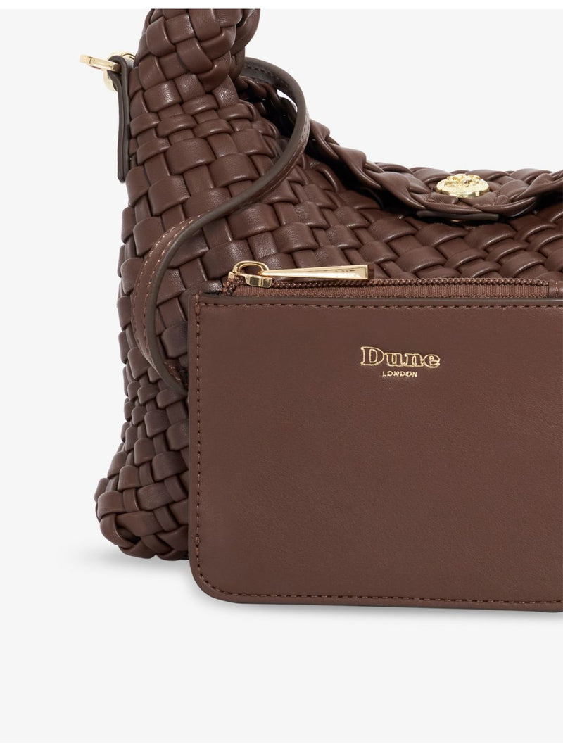 Dune mini woven faux-leather top-handle bag - British product
