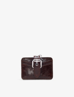 Miss M Leather Card Holder - DARK BROWN
