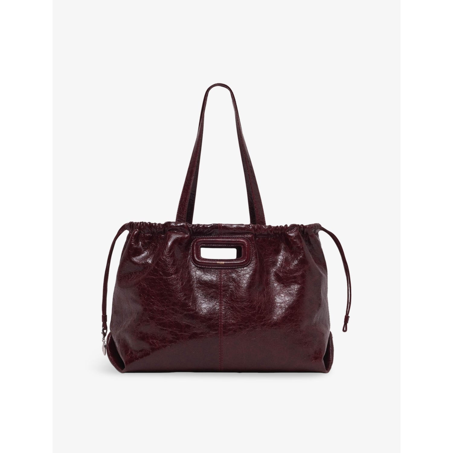 Miss M Crackled-Leather Tote - BLACK