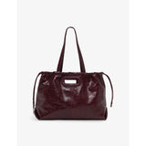 Miss M Crackled-Leather Tote - BLACK