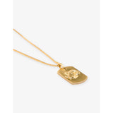 Maje brass necklace with zodiac plaque charm, UK version