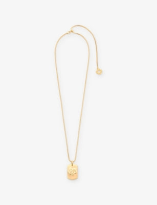Maje Zodiac Plaque Metal Necklace