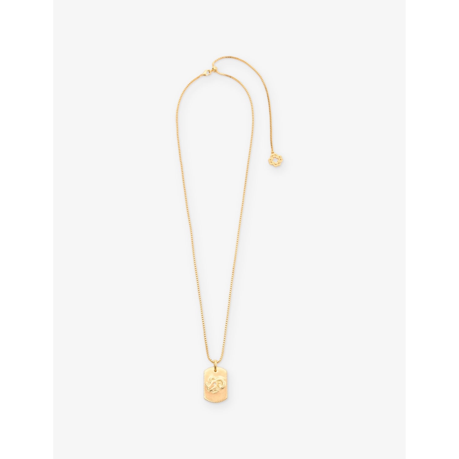 Zodiac-Plaque Metal Necklace - AQUARIUS
