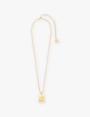 Maje Zodiac Plaque Metal Necklace