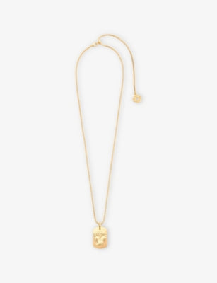 Maje Zodiac Plaque Metal Necklace