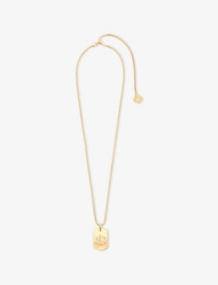 Maje Zodiac Plaque Metal Necklace