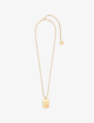 Maje Zodiac Plaque Metal Necklace
