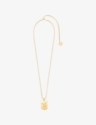 Maje Zodiac Plaque Metal Necklace