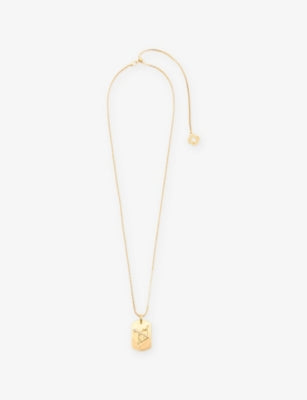 Maje Zodiac Plaque Metal Necklace
