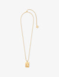 Maje brass necklace with zodiac plaque charm, UK version