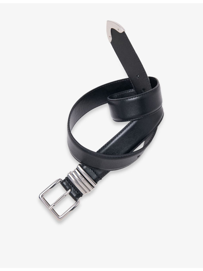 Maje smooth leather belt with gold buckle 3cm (British brand)