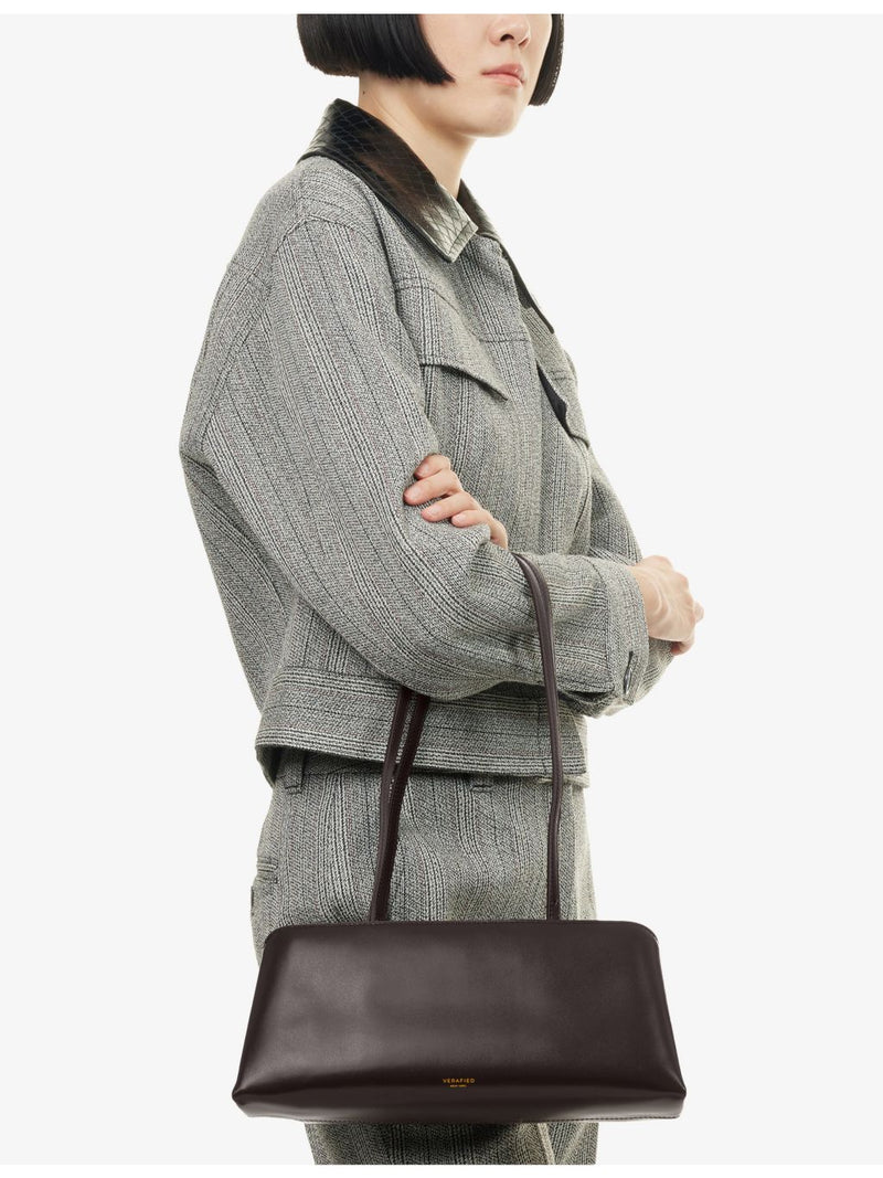 Verafied Vera leather shoulder bag with adjustable strap, imported from the UK