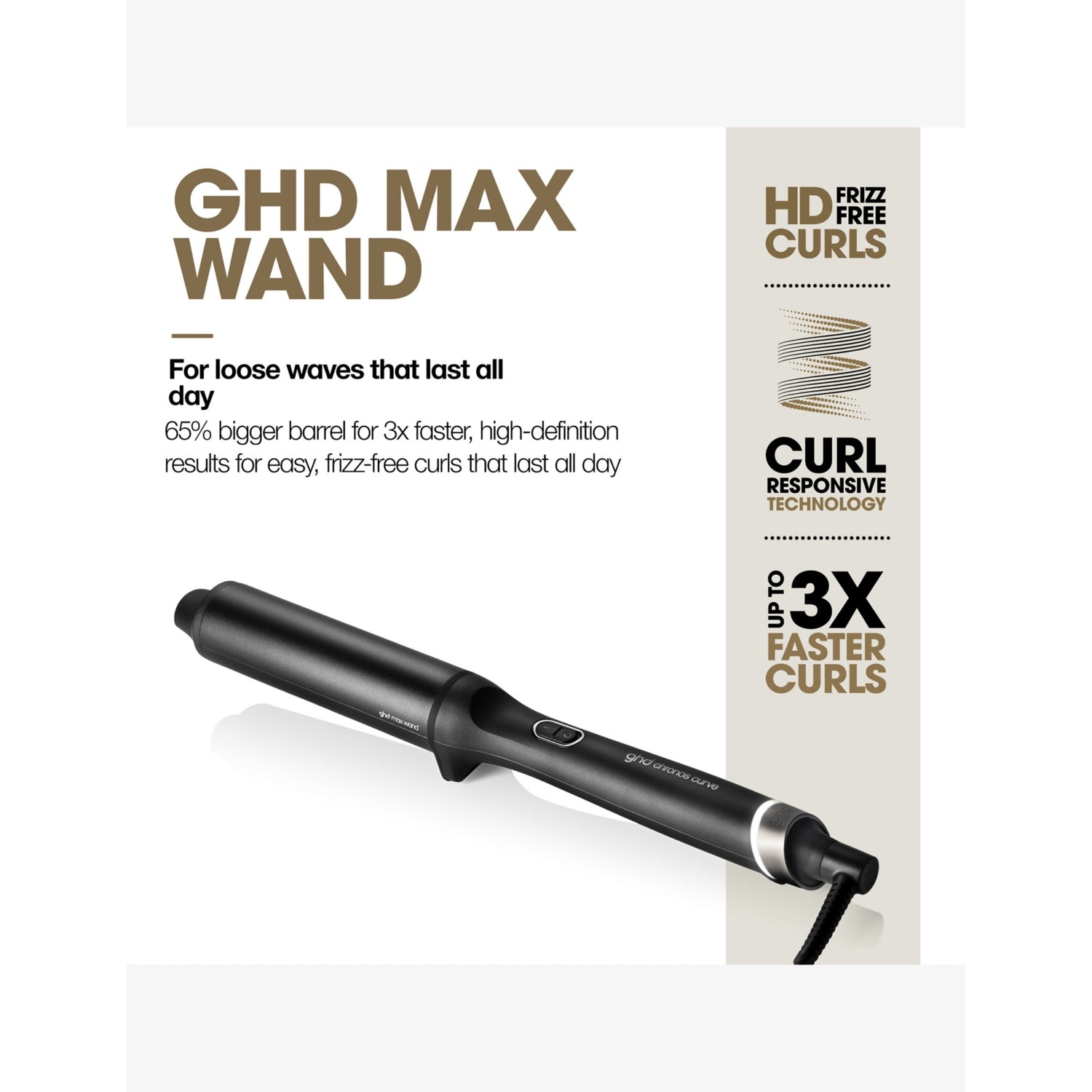 ghd Chronos Curve Max 38mm curling wand, UK version