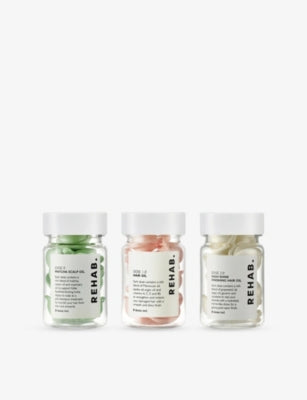 REHAB mini dose trio hair oil gift set (British brand)
