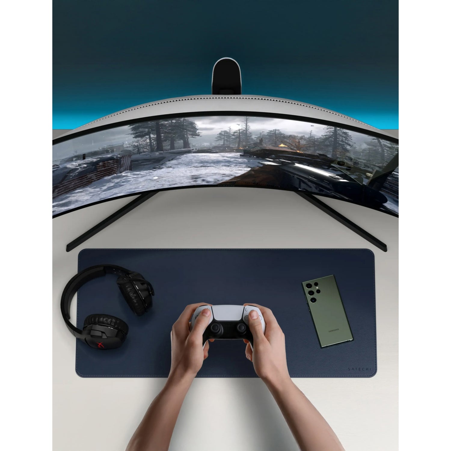 Satechi vegan-leather premium desk mat, UK version