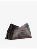 Toteme croco leather clutch bag with T-lock and gold hardware, UK version